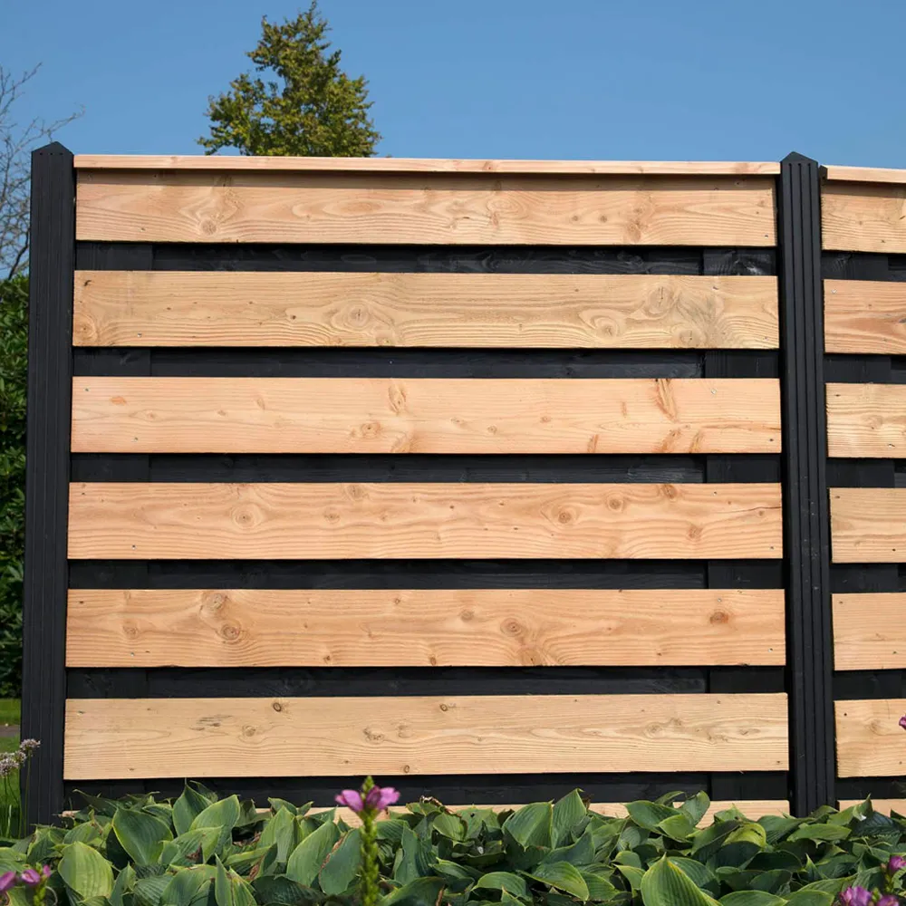 Douglas plankenscherm Combi 180x180 cm fijnbezaagd onbehandeld