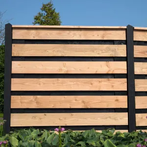 Douglas plankenscherm Combi 180x180 cm fijnbezaagd onbehandeld