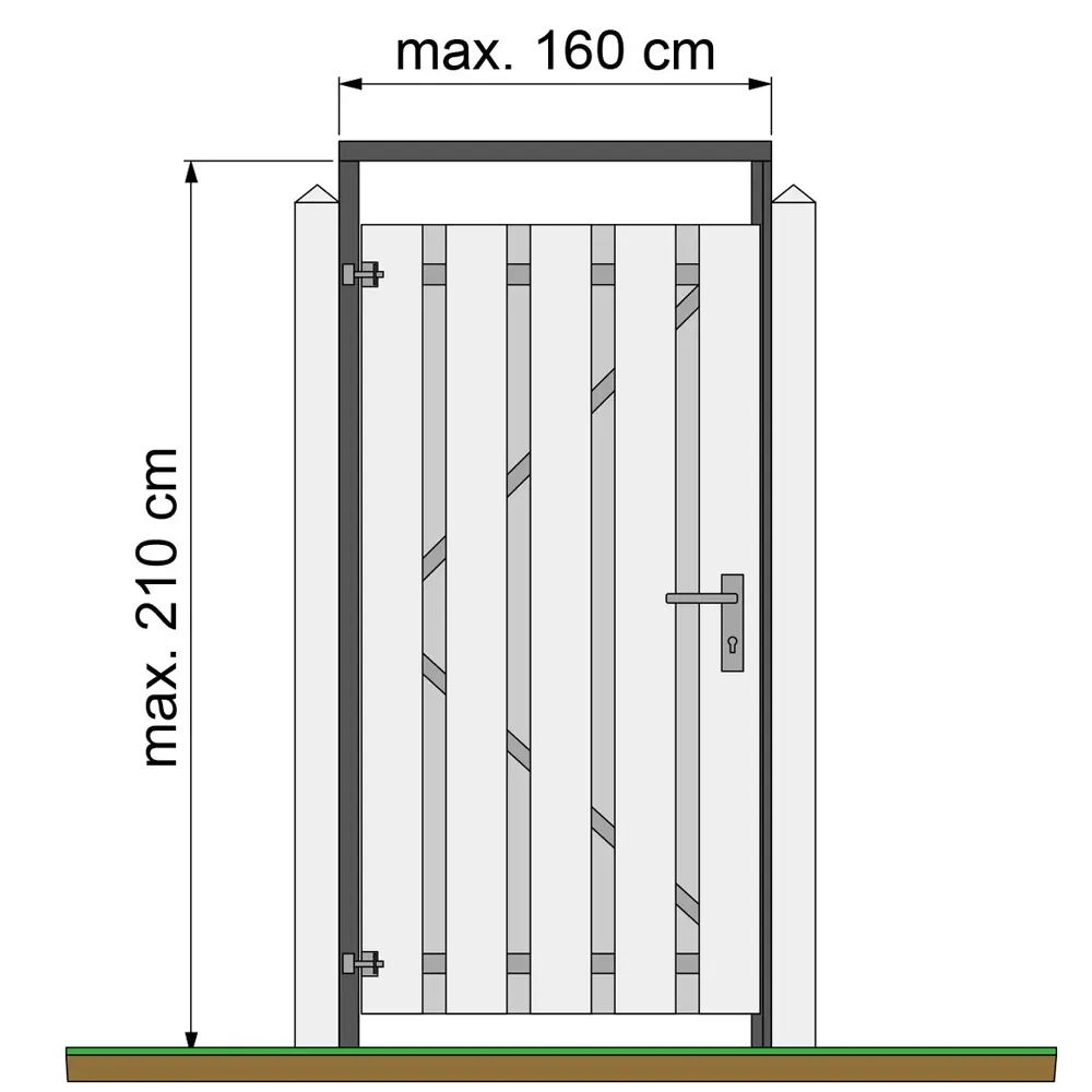 Grenen tuindeurkozijn met aanslaglat zwart gedompeld