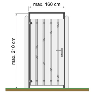 Grenen tuindeurkozijn met aanslaglat zwart gedompeld