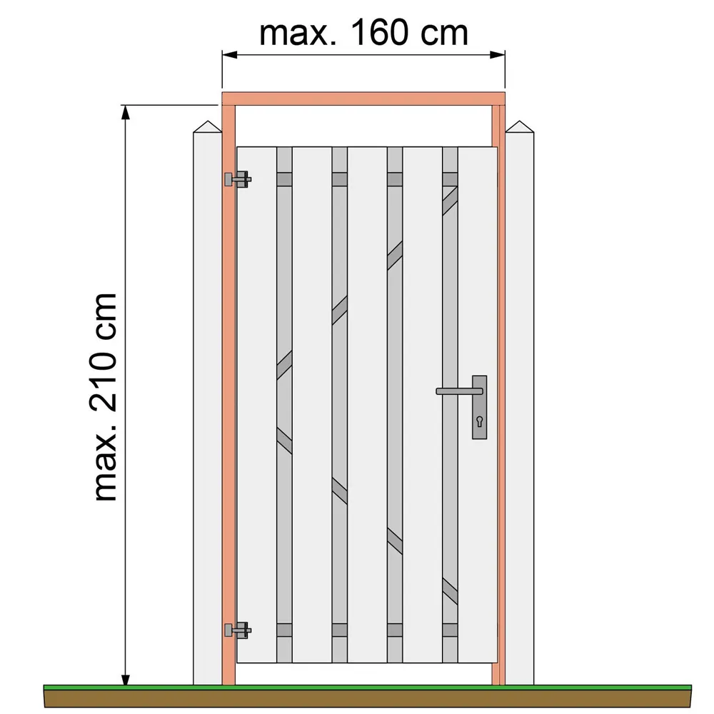 Douglas tuindeurkozijn met aanslaglat geschaafd onbehandeld