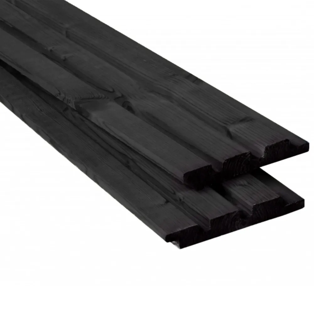 Vuren triple profiel 22x140 mm geschaafd zwart gedompeld