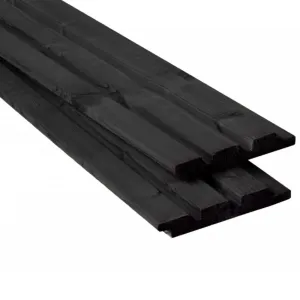 Vuren triple profiel 22x140 mm geschaafd zwart gedompeld
