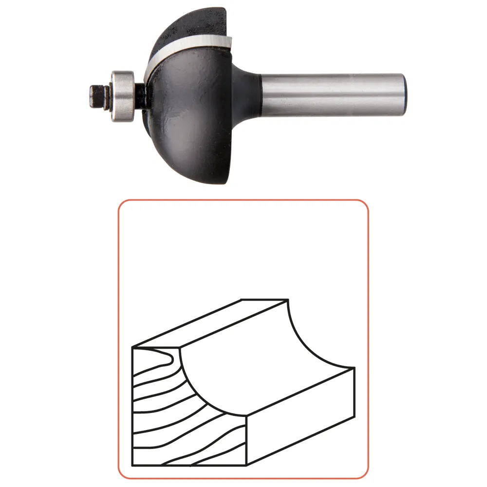 Halfholprofielfrees 35 mm schacht 8 mm