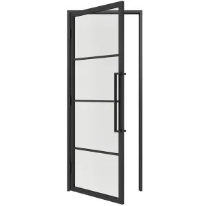 Stalen scharnierdeur 4-vlaks helder glas