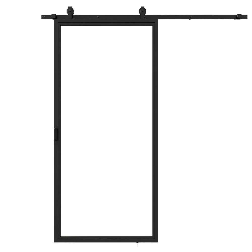 Stalen schuifdeur 1-vlaks helder glas 2150x1000 mm