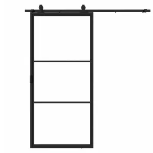 Stalen schuifdeur 3-vlaks helder glas 2150x1000 mm