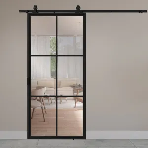 Stalen schuifdeur 10-vlaks helder glas 2150x1000 mm