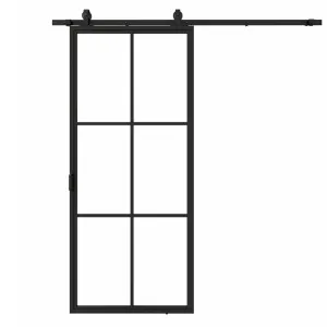 Stalen schuifdeur 6-vlaks helder glas 2150x1000 mm