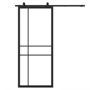 Stalen schuifdeur 6-vlaks kruis helder glas 1000 mm