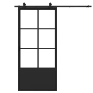 Stalen schuifdeur 6-vlaks KB helder glas 2150x1000 mm
