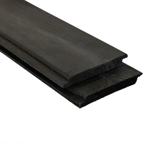 Vuren halfhouts rabat 18x195 mm geschaafd zwart gedompeld