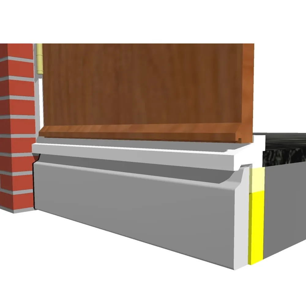 Kantplank met sponning beton 1025x50 mm