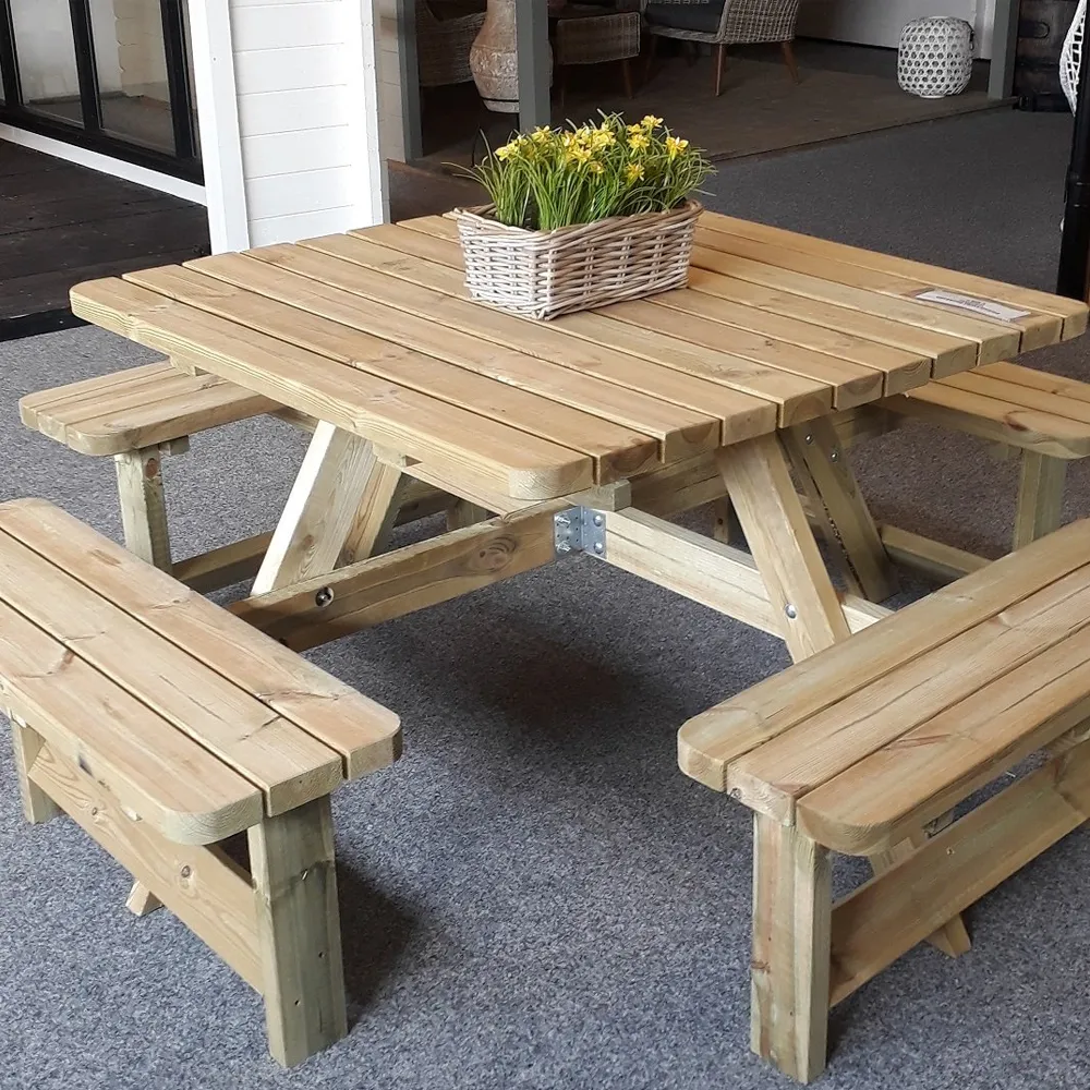 Vuren picknicktafel Vierkant 115x115 cm geïmpregneerd