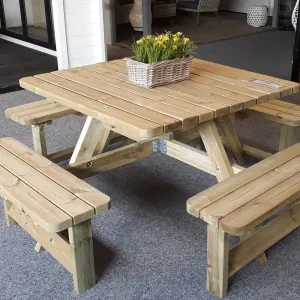 Vuren picknicktafel Vierkant 115x115 cm geïmpregneerd