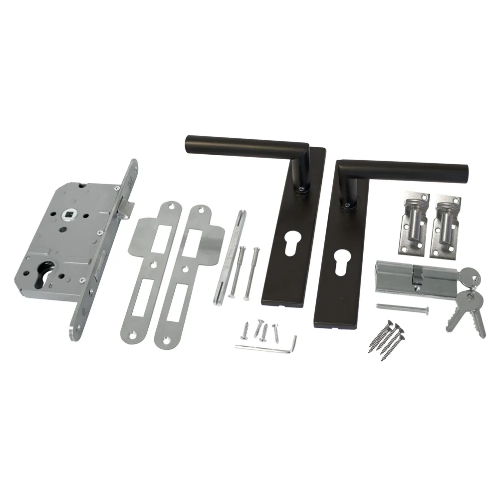 RVS deurbeslagset Luxe SKG zwart gecoat