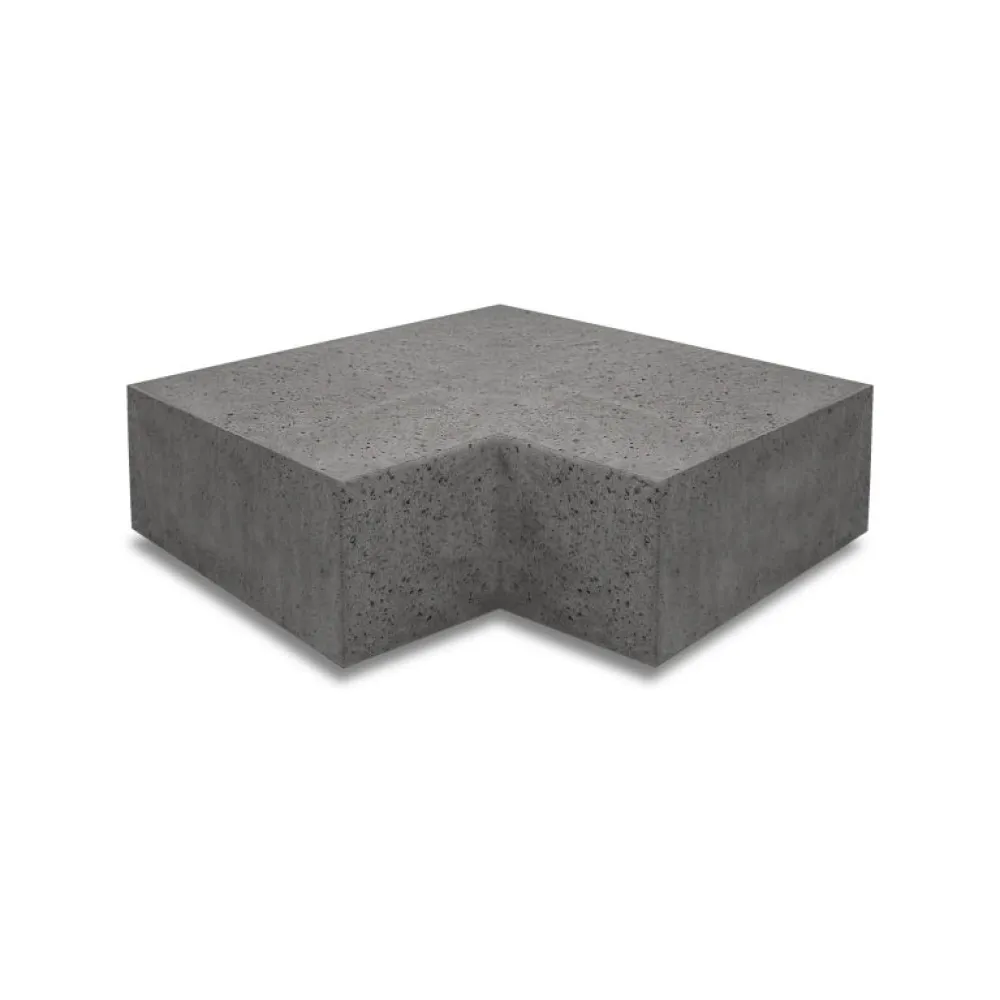 Artistone traptrede buitenhoekstuk 90gr. Antraciet voor 37x15 cm