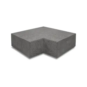Artistone traptrede buitenhoekstuk 90gr. Antraciet voor 37x15 cm