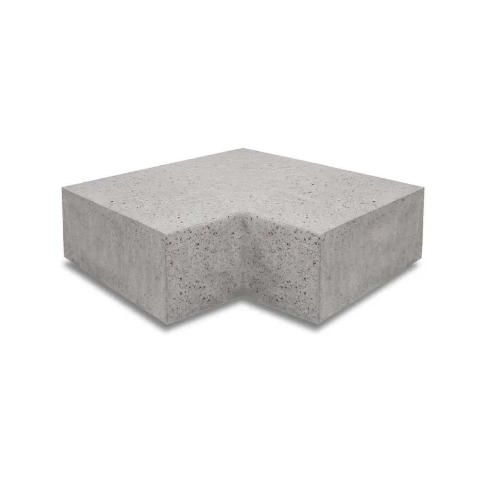 Artistone traptrede buitenhoekstuk 90gr. Grijs voor 37x15 cm