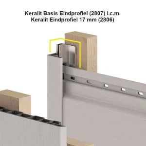 Keralit basis eindprofiel aluminium L= 4000 mm
