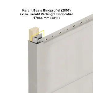 Keralit basis eindprofiel aluminium L= 4000 mm