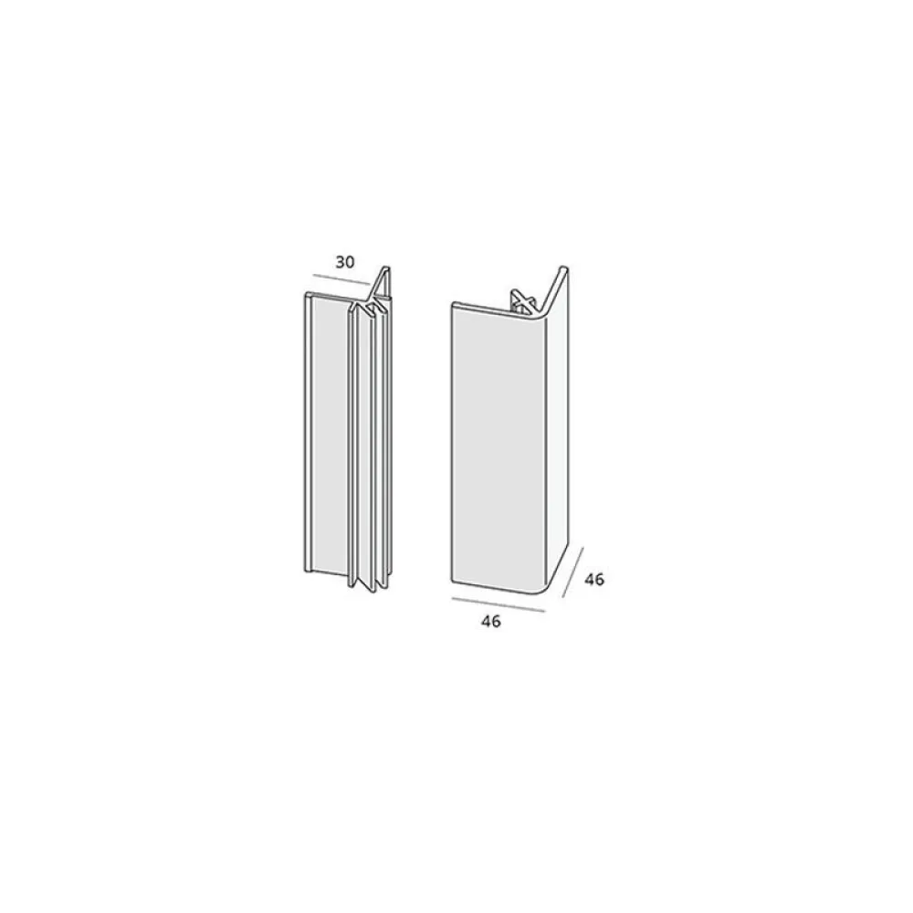 Keralit basis uitwendig hoekprofiel aluminium L= 4000 mm