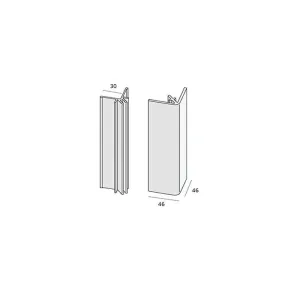 Keralit basis uitwendig hoekprofiel aluminium L= 4000 mm