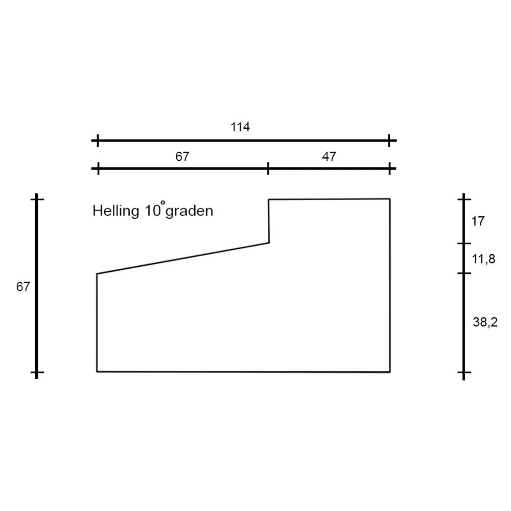 DTS dorpel 67x114 mm buitendraaiend op maat