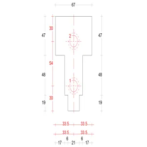 DTS neut T-stuk buitendraaiend 67x114 mm