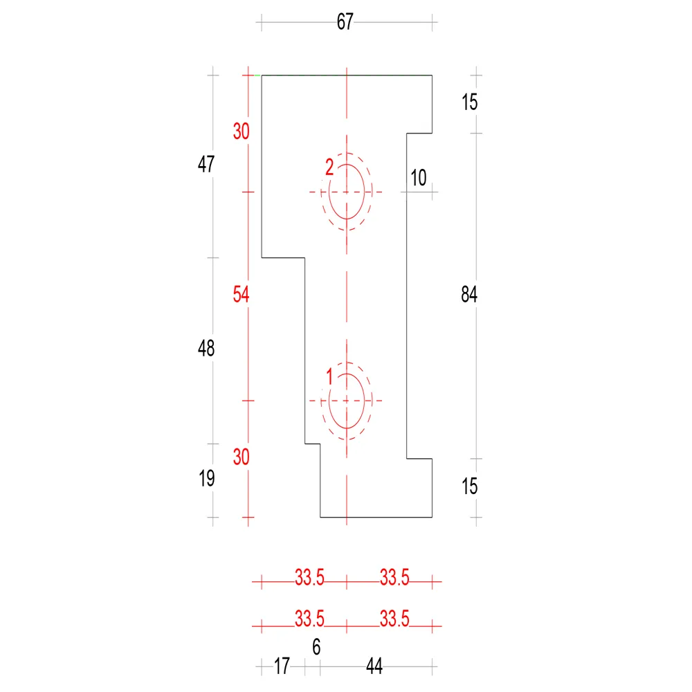DTS neut buitendraaiend 67x114 mm links BD47