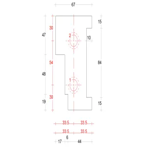 DTS neut buitendraaiend 67x114 mm links BD47