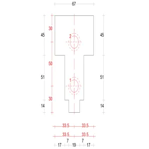 DTS neut T-stuk buitendraaiend 67x110 mm