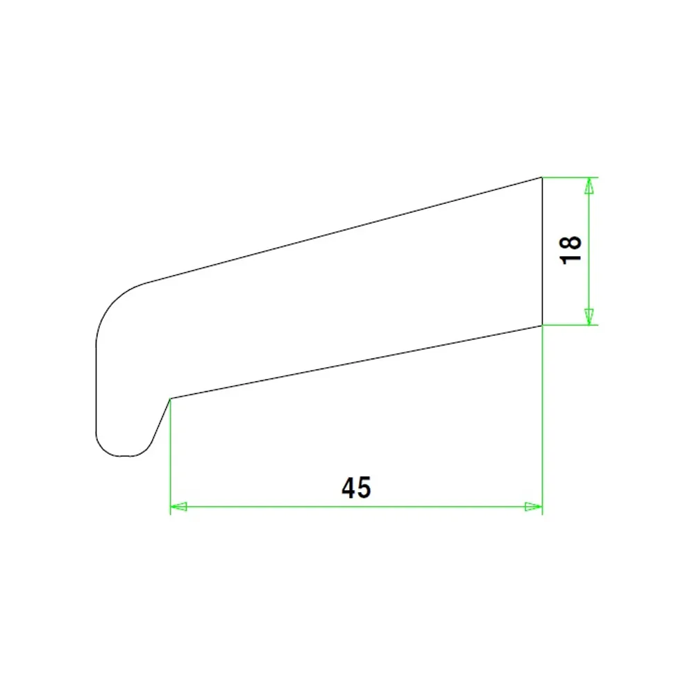 Glaslat I45 meranti 18x59 mm L= 4600 mm gegrond