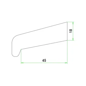 Glaslat I45 meranti 18x59 mm L= 4600 mm gegrond