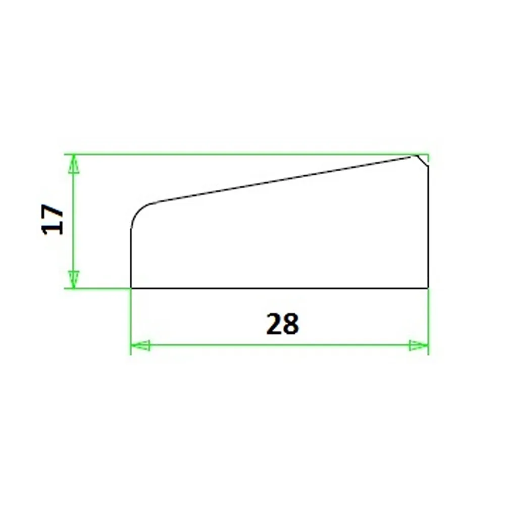 Glaslat A4 meranti 17x28 mm L= 4600 mm gegrond
