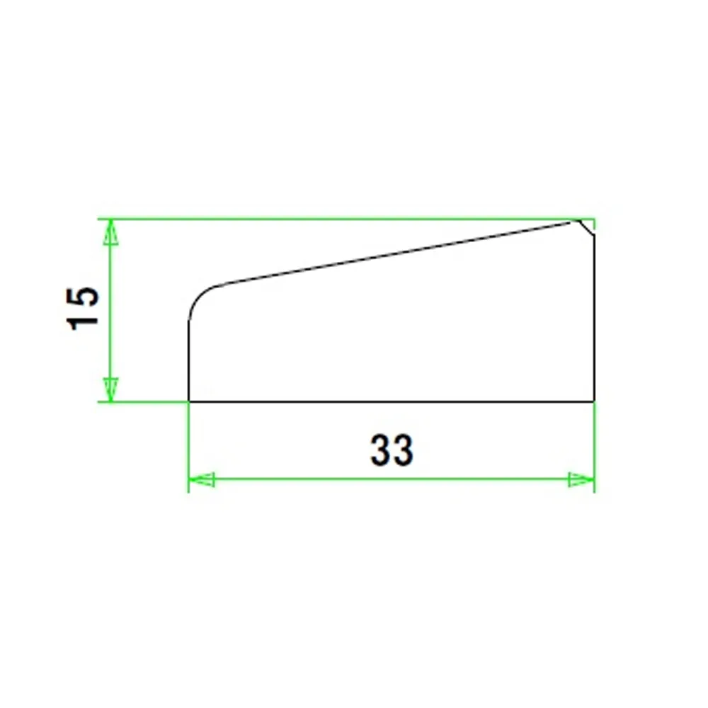 Glaslat A6 meranti 15x33 mm L= 4300 mm gegrond