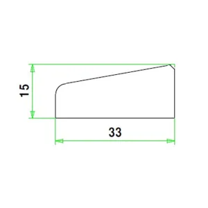 Glaslat A6 meranti 15x33 mm L= 4300 mm gegrond