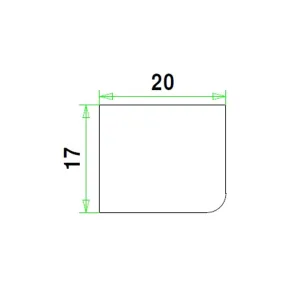 Glaslat FR2 meranti 17x20 mm L= 4600 mm gegrond
