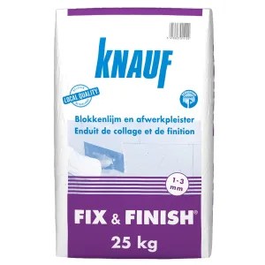 Knauf Fix & Finish blokkenlijm en pleistergips zak 25 kg