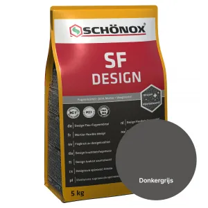 Schonox SF Design voegmortel donkergrijs 5 kg 4 zk/ds