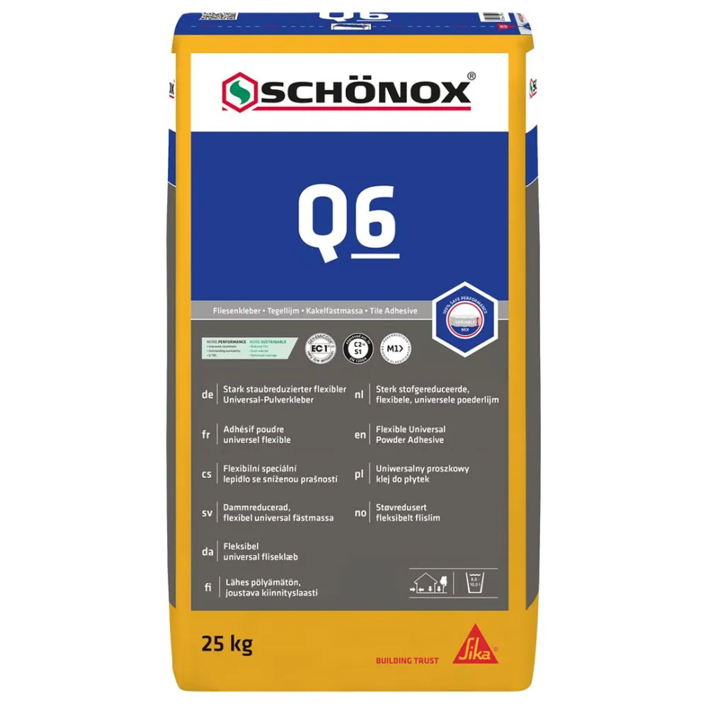 Schonox Q6 universele poederlijm zak 25 kg