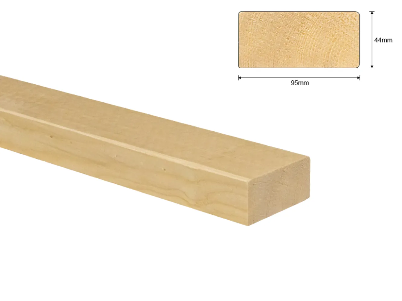 Vuren C 50x100 mm geschaafd netto 44x94 mm