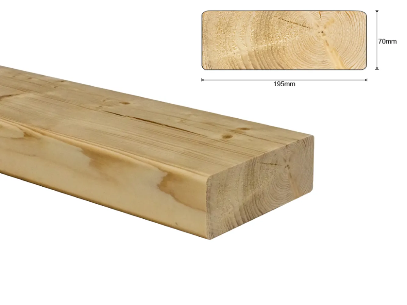 Vuren C 75x200 mm geschaafd netto 70x195 mm