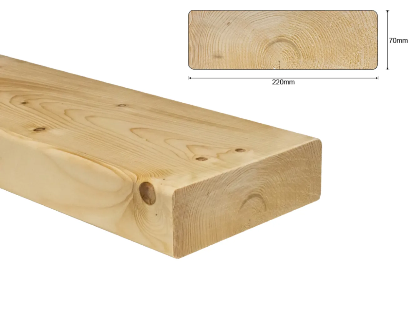 Vuren C 75x225 mm geschaafd netto 70x220 mm