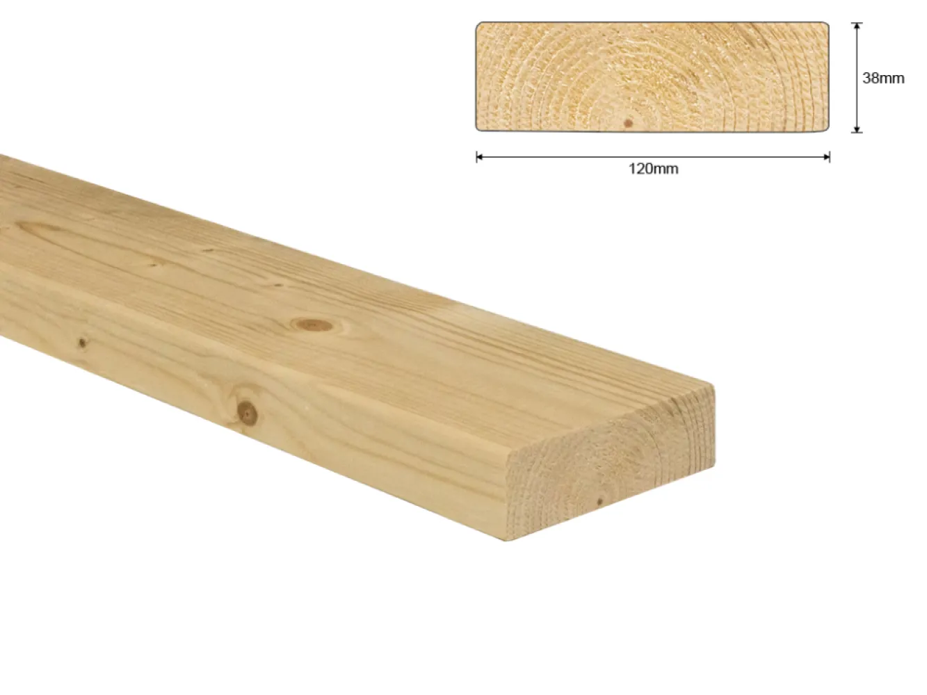 Vuren C SLS 38x120 mm geschaafd