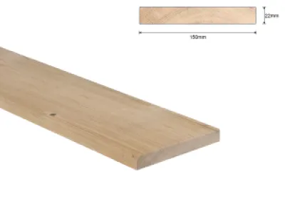 Vuren B 22x150 mm plank ruw