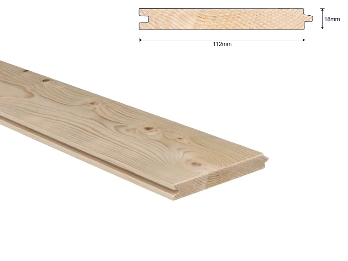 Vuren B 22x125 mm vloerdeel netto 18x112 mm G+G