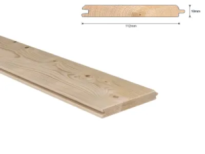 Vuren B 22x125 mm vellingdeel netto 18x112 mm G+G+V