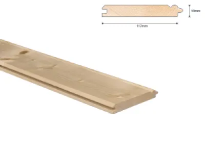 Vuren B 22x125 mm kraaldeel netto 18x112 mm