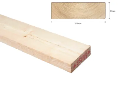 Grenen B 50x150 mm ruw